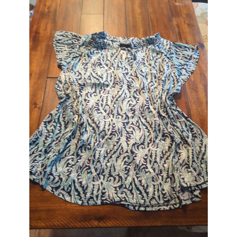 Lane Bryant Paisley blouse brand new with tags size 18/20 flutter sleeves plus - Picture 4 of 11